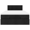 Stella Homewares Ottoman Bed with Mattress Black King Single Fabric