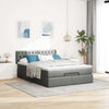 Stella Homewares Ottoman Bed with Mattress Dark Grey Double Fabric