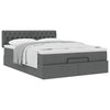 Stella Homewares Ottoman Bed with Mattress Dark Grey Double Fabric