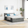 Stella Homewares Ottoman Bed with Mattress Dark Grey Queen Fabric