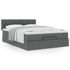 Stella Homewares Ottoman Bed with Mattress Dark Grey Queen Fabric