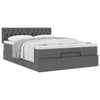 Stella Homewares Ottoman Bed with Mattress Dark Grey Queen Fabric