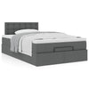 Stella Homewares Ottoman Bed with Mattress Dark Grey King Single Fabric