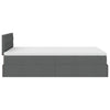 Stella Homewares Ottoman Bed with Mattress Dark Grey King Single Fabric