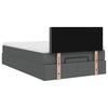Stella Homewares Ottoman Bed with Mattress Dark Grey King Single Fabric