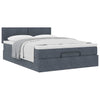 Stella Homewares Ottoman Bed with Mattress Dark Grey Queen Velvet