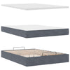 Stella Homewares Ottoman Bed with Mattress Dark Grey Queen Velvet