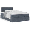 Stella Homewares Ottoman Bed with Mattress Dark Grey King Single Velvet