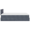 Stella Homewares Ottoman Bed with Mattress Dark Grey King Single Velvet