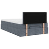 Stella Homewares Ottoman Bed with Mattress Dark Grey King Single Velvet