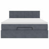 Stella Homewares Ottoman Bed with Mattress Dark Grey Double Velvet