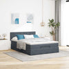 Stella Homewares Ottoman Bed with Mattress Dark Grey Queen Velvet