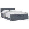 Stella Homewares Ottoman Bed with Mattress Dark Grey Queen Velvet