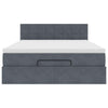 Stella Homewares Ottoman Bed with Mattress Dark Grey Queen Velvet