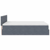 Stella Homewares Ottoman Bed with Mattress Dark Grey Queen Velvet