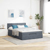 Stella Homewares Ottoman Bed with Mattress Dark Grey Queen Velvet