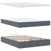 Stella Homewares Ottoman Bed with Mattress Dark Grey Queen Velvet