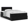 Stella Homewares Ottoman Bed with Mattress Black King Single Velvet