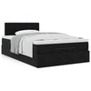 Stella Homewares Ottoman Bed with Mattress Black King Single Velvet