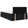 Stella Homewares Ottoman Bed with Mattress Black King Single Velvet