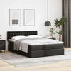 Stella Homewares Ottoman Bed with Mattresses & LEDs Black Queen Faux Leather