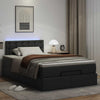 Stella Homewares Ottoman Bed with Mattresses & LEDs Black King Single Faux Leather