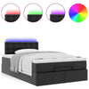 Stella Homewares Ottoman Bed with Mattresses & LEDs Black King Single Faux Leather