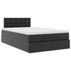 Stella Homewares Ottoman Bed with Mattresses & LEDs Black King Single Faux Leather