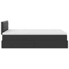 Stella Homewares Ottoman Bed with Mattresses & LEDs Black King Single Faux Leather