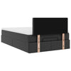 Stella Homewares Ottoman Bed with Mattresses & LEDs Black King Single Faux Leather