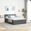 Stella Homewares Ottoman Bed with Mattress & LEDs Dark Grey Queen Fabric