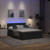 Stella Homewares Ottoman Bed with Mattress & LEDs Black Queen Fabric