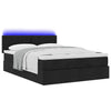Stella Homewares Ottoman Bed with Mattress & LEDs Black Queen Fabric