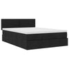 Stella Homewares Ottoman Bed with Mattress & LEDs Black Queen Fabric