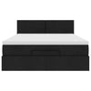 Stella Homewares Ottoman Bed with Mattress & LEDs Black Queen Fabric