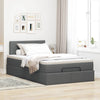 Stella Homewares Ottoman Bed with Mattress & LEDs Dark Grey King Single Fabric