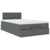 Stella Homewares Ottoman Bed with Mattress & LEDs Dark Grey King Single Fabric