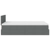 Stella Homewares Ottoman Bed with Mattress & LEDs Dark Grey King Single Fabric