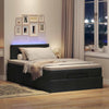 Stella Homewares Ottoman Bed with Mattress & LEDs Black King Single Fabric