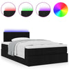 Stella Homewares Ottoman Bed with Mattress & LEDs Black King Single Fabric