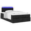 Stella Homewares Ottoman Bed with Mattress & LEDs Black King Single Fabric