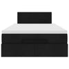 Stella Homewares Ottoman Bed with Mattress & LEDs Black King Single Fabric