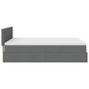 Stella Homewares Ottoman Bed with Mattress & LEDs Dark Grey Queen Fabric