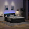 Stella Homewares Ottoman Bed with Mattress & LEDs Black Queen Fabric