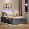 Stella Homewares Ottoman Bed with Mattress & LEDs Dark Grey King Single Fabric