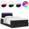 Stella Homewares Ottoman Bed with Mattress & LEDs Black King Single Fabric