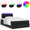 Stella Homewares Ottoman Bed with Mattress & LEDs Black King Single Fabric