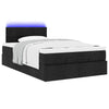 Stella Homewares Ottoman Bed with Mattress & LEDs Black King Single Fabric