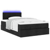 Stella Homewares Ottoman Bed with Mattress & LEDs Black King Single Fabric