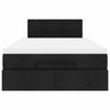 Stella Homewares Ottoman Bed with Mattress & LEDs Black King Single Fabric